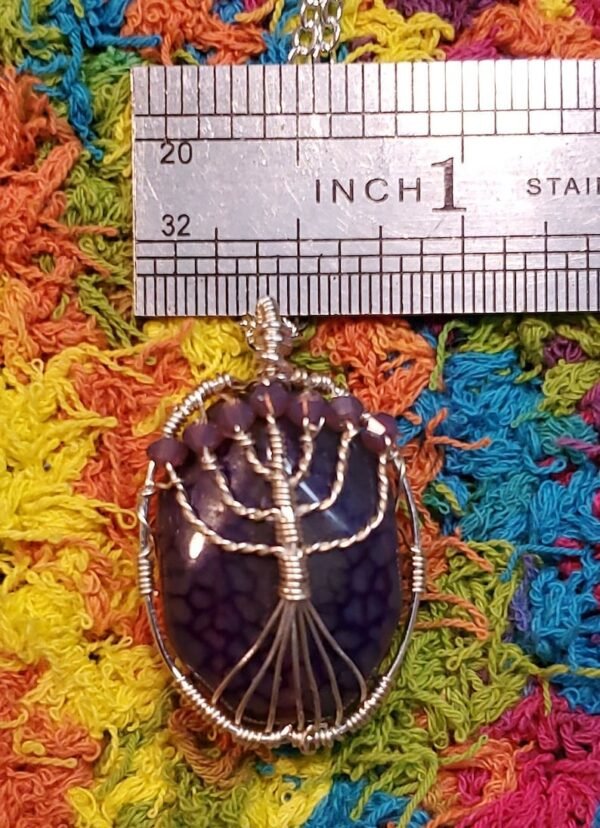 Purple Menorah Stone Pendant - Image 7