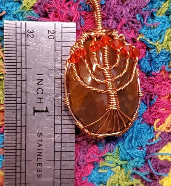 Vintage Brown Menorah Stone Pendant - Image 5