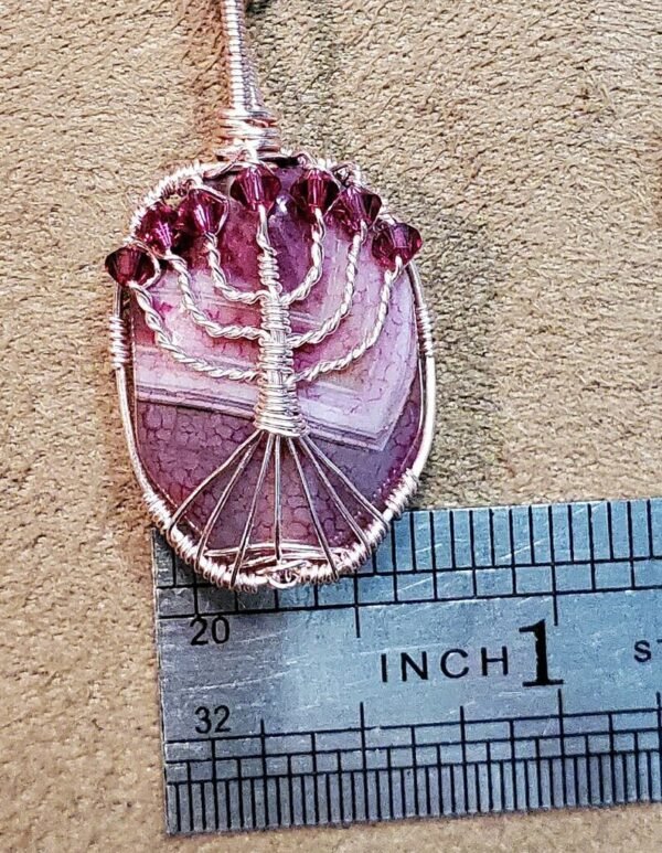 Pink Menorah Stone Pendant - Image 2