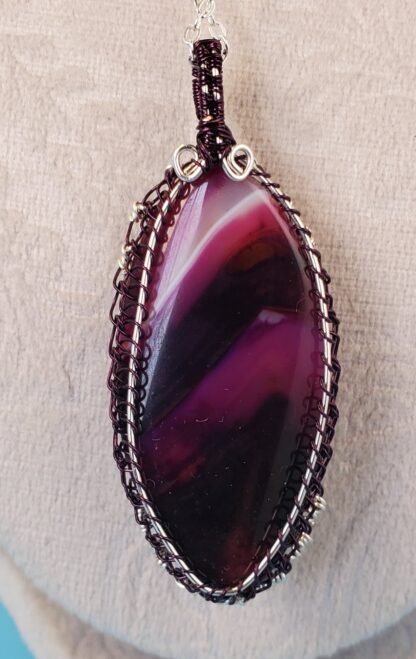 Purple Menorah Stone Pendant - Image 3