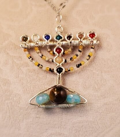 Semiprecious Menorah Pendant - Image 3