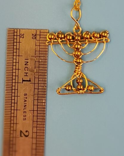 Gold Metal Menorah Pendant - Image 5