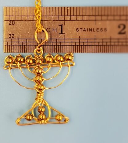 Gold Metal Menorah Pendant - Image 4