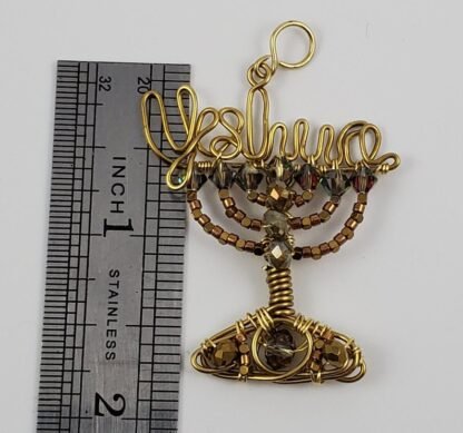 Yeshua Menorah in Brass - Image 4