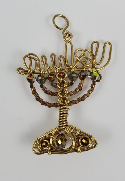 Yeshua Menorah in Brass - Image 3