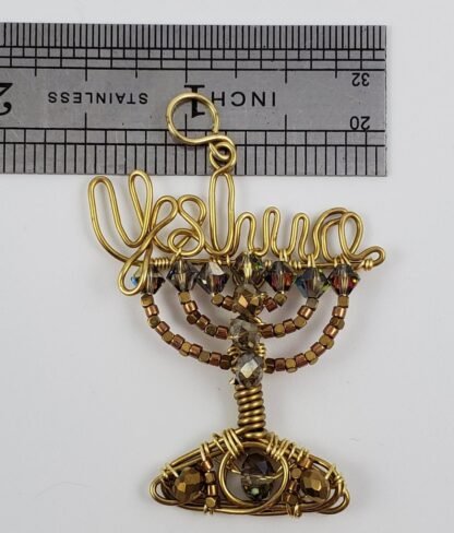 Yeshua Menorah in Brass - Image 5