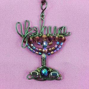 Rainbow Yeshua Menorah Pendant