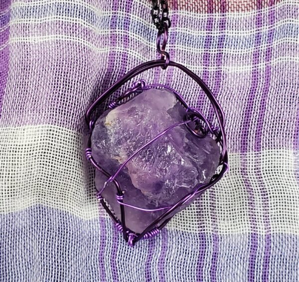 Amethyst Menorah Stone Pendant - Image 4