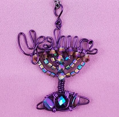 Rainbow Yeshua Menorah Pendant - Image 3