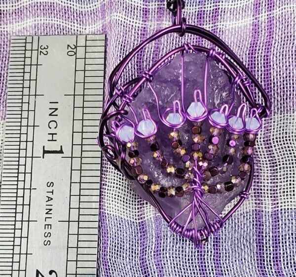 Amethyst Menorah Stone Pendant - Image 6