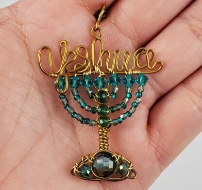 Ocean Yeshua Menorah Pendant