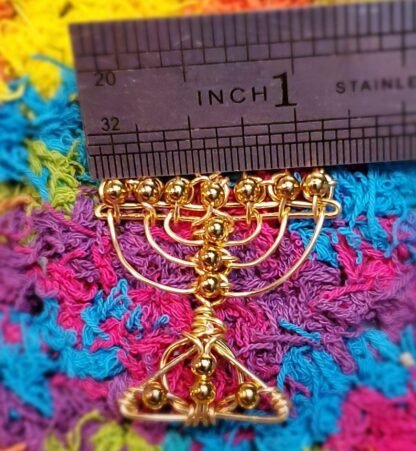 Gold Metal Menorah Pendant - Image 6