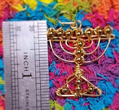 Gold Metal Menorah Pendant - Image 9