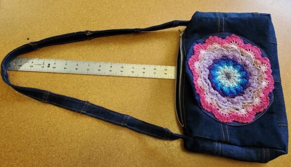 Pink Flower Jean Purse - Image 7